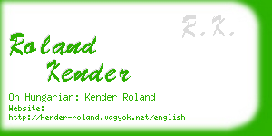 roland kender business card